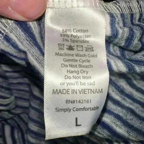 Lularoe large Maurine denim blue striped Maurine swing dress.From my stash! EuUC - Picture 5 of 7